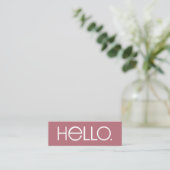Moderne "Hallo" typografie ontwerp Mini Visitekaartje (Staand voorkant)