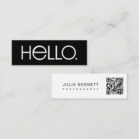 Moderne "Hallo" typografie ontwerp Mini Visitekaartje (Voorkant / Achterkant)