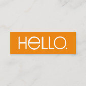 Moderne "Hallo" typografie ontwerp Mini Visitekaartje (Voorkant)