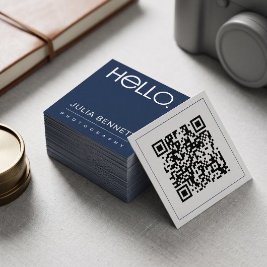Moderne "Hallo" typografie ontwerp Vierkante Visitekaartje
