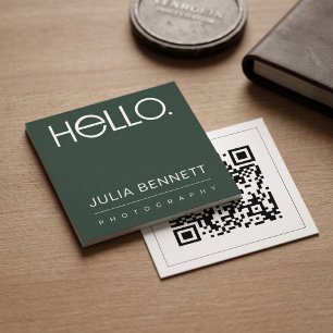 Moderne "Hallo" typografie ontwerp Vierkante Visitekaartje
