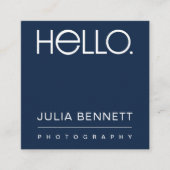 Moderne "Hallo" typografie ontwerp Vierkante Visitekaartje (Voorkant)