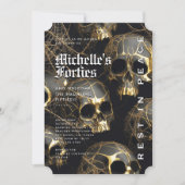 Moderne Halloween 50ste verjaardag zwarte gouden s Kaart (Voorkant)