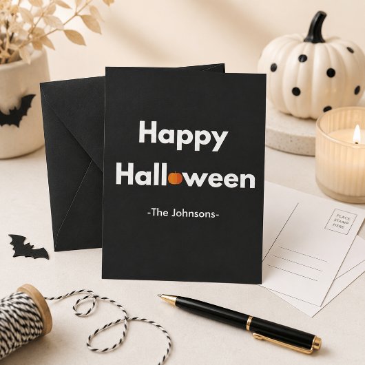 Moderne Halloween-ansichtkaart – Gepersonaliseerd Briefkaart