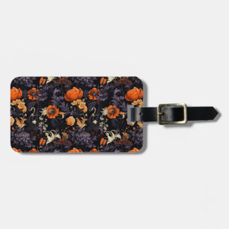 Moderne Halloween botanische bloemen bagagelabel