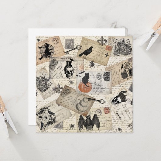 Moderne  halloween briefkaarten (Voorkant / Achterkant in situ)