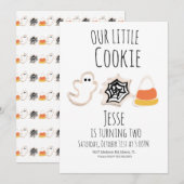 Moderne Halloween Cookie Geest Spin Verjaardag Kaart (Voorkant / Achterkant)