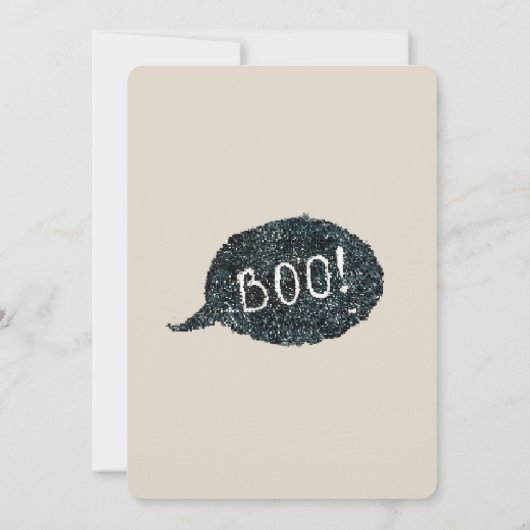 Moderne Halloween eenvoudige bezem en heks pet fee Kaart (Achterkant)