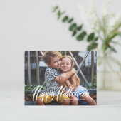 Moderne Halloween-fotokaart | Horizontaal Feestdagenkaart (Staand voorkant)