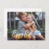 Moderne Halloween-fotokaart | Horizontaal Feestdagenkaart (Voorkant / Achterkant)