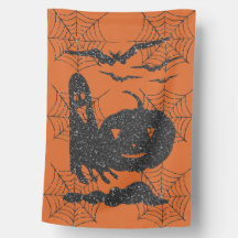 Moderne Halloween Ghost Pompoen Vleermuizen Zwart 
