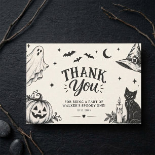 Moderne Halloween Griezelen Verjaardagsfeestje 1 J Bedankkaart