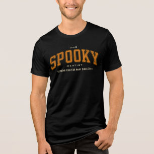 Moderne Halloween Griezige Tandarts Aangepast Bero Tri-Blend Shirt