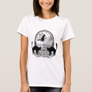 moderne Halloween heks en katten T-shirt