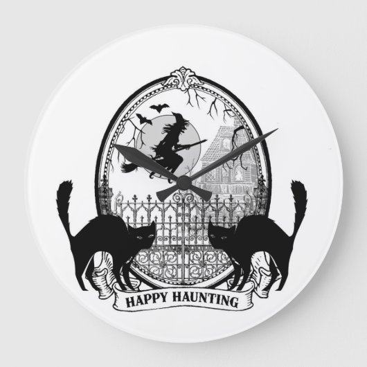 moderne  Halloween-heks Grote Klok (Voorkant)