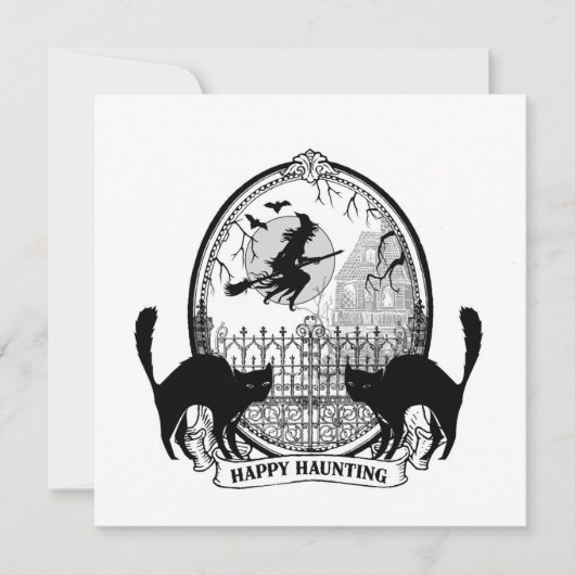 moderne Halloween heks Kaart (Voorkant)