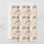 Moderne Halloween heksen met bezemfeest Kaart (Achterkant)