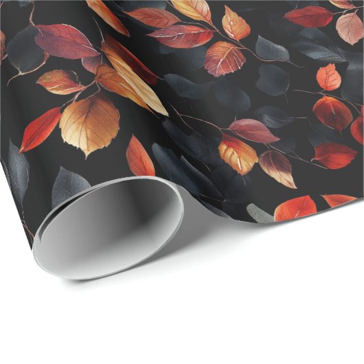 Moderne Halloween herfstbladeren Cadeaupapier (Rol Hoek)