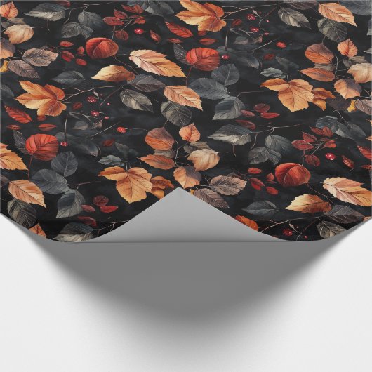 Moderne Halloween herfstbladeren Cadeaupapier (Hoek)