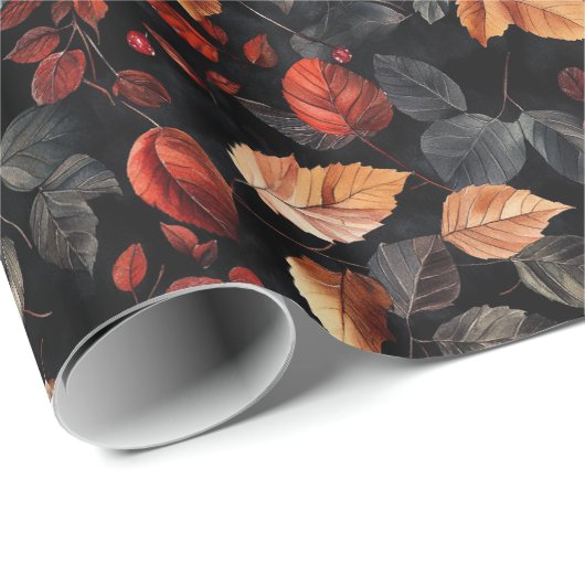 Moderne Halloween herfstbladeren Cadeaupapier (Rol Hoek)