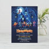 Moderne Halloween Kostuum Party Verjaardag Kaart (Staand voorkant)