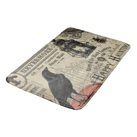 moderne  halloween kraai en pompoen badmat (Gekanteld)