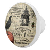 moderne  halloween kraai en pompoen keramische knop (Rechts)