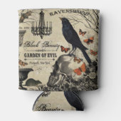 moderne  halloween kraai en schedel blikjeskoeler (Voorkant)