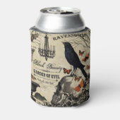 moderne  halloween kraai en schedel blikjeskoeler (Blikje Achterkant)