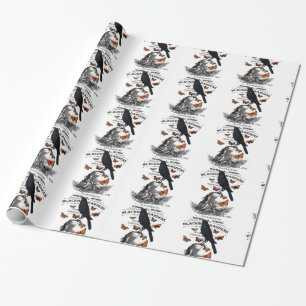 moderne  halloween kraai en schedel cadeaupapier