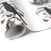 moderne  halloween kraai en schedel cadeaupapier (Rol Hoek)