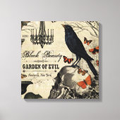 moderne halloween kraai en schedel canvas afdruk (Voorkant)