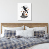 moderne  halloween kraai en schedel canvas afdruk (Insitu (Slaapkamer))