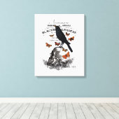 moderne  halloween kraai en schedel canvas afdruk (Insitu (Houten vloer))