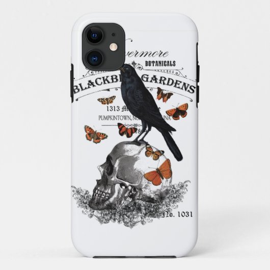 moderne  halloween kraai en schedel Case-Mate iPhone case (Achterkant)