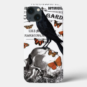 moderne halloween kraai en schedel Case-Mate iPhone case