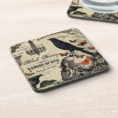 moderne  halloween kraai en schedel drankjes onderzetter (Linkerzijde)