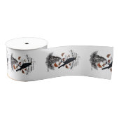 moderne  halloween kraai en schedel grosgrain lint (Spoel)