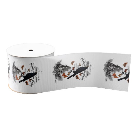 moderne  halloween kraai en schedel grosgrain lint (Spoel)
