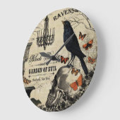 moderne halloween kraai en schedel grote klok (Hoek)