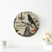 moderne halloween kraai en schedel grote klok (Huis)