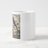 moderne  halloween kraai en schedel grote koffiekop (Voorkant)