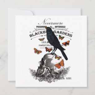 moderne  halloween kraai en schedel kaart