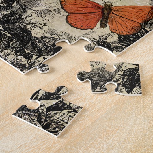 moderne  halloween kraai en schedel legpuzzel (Zijkant)