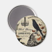 moderne  halloween kraai en schedel magneet (Voorkant / Achterkant)