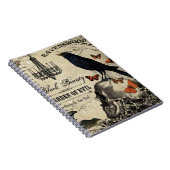 moderne  halloween kraai en schedel notitieboek (Rechterzijde)