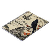 moderne  halloween kraai en schedel notitieboek (Linkerzijde)