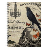 moderne halloween kraai en schedel notitieboek (Voorkant)