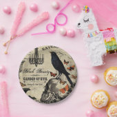 moderne halloween kraai en schedel papieren bordje (Feest)