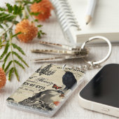 moderne halloween kraai en schedel sleutelhanger (Voorkant Rechts)